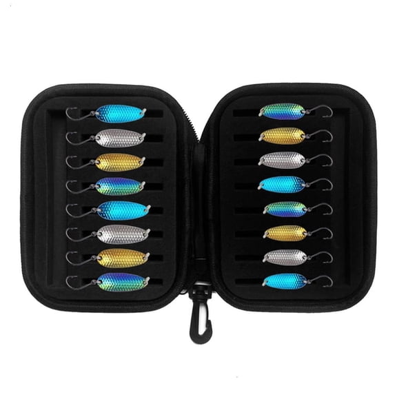 Lerpwige Trouts Fishing Spoon Lure Baits with Storage Box Mini Fishing Spoon Lure