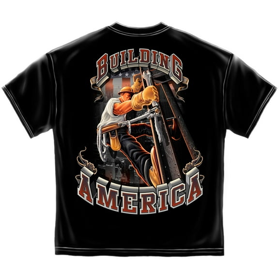 Erazor Bits T-Shirt American Iron Worker Black Building America