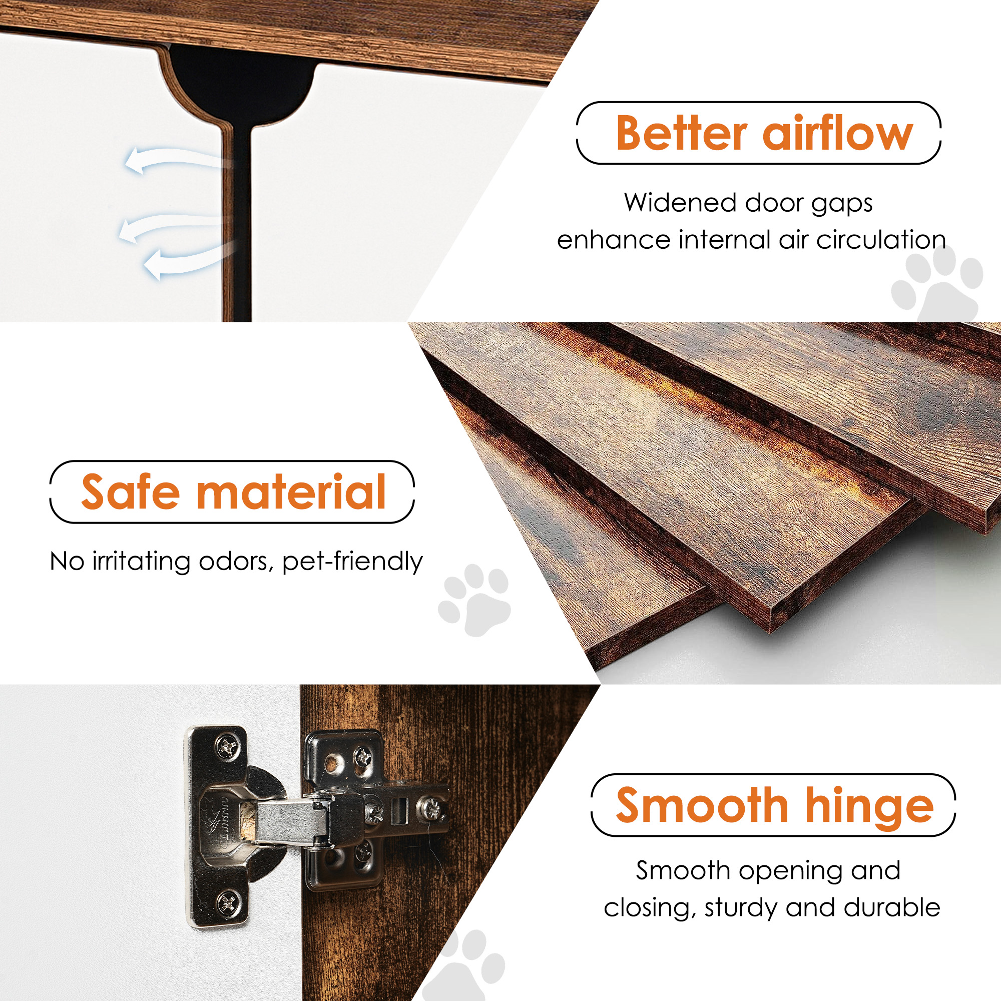 resenkos 59" Cat Litter Box Enclosure for 2 Cats, Large Cat Litter House, Spacious Hidden Cat Washroom for Most of Litter Box, Cat Furniture Cabinet, Brown