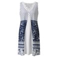 thumbnail image 4 of SMihono Robes Bohèmes d'Été Femmes Grande Taille Mode Femmes Décontracté Aguichant Col en V Uni Été Dentelle Sans Manches Robe Mini, 4 of 5