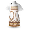 thumbnail image 3 of Greek Key Apron Ancient Fret Pattern in Oval and Circle Shapes Wavy Straight Borders, Unisex Kitchen Bib Apron with Adjustable Neck for Cooking Baking Gardening, Marigold Plum White, by Ambesonne, 3 of 3
