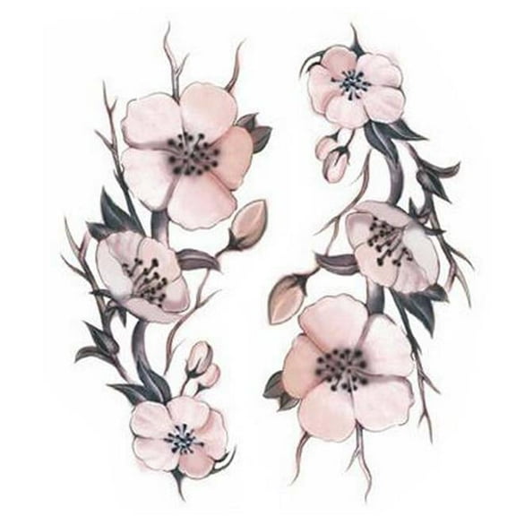 Creative Temporary Colorful Flowers Fake Body Tattoos Stickers for Women