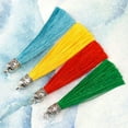 thumbnail image 6 of U8MO 2X 6cm Metal Cap Earrings Tassels Trim Pendant Jewelry Making DIY 12 Colors-4# yellow-2pcs, 6 of 6