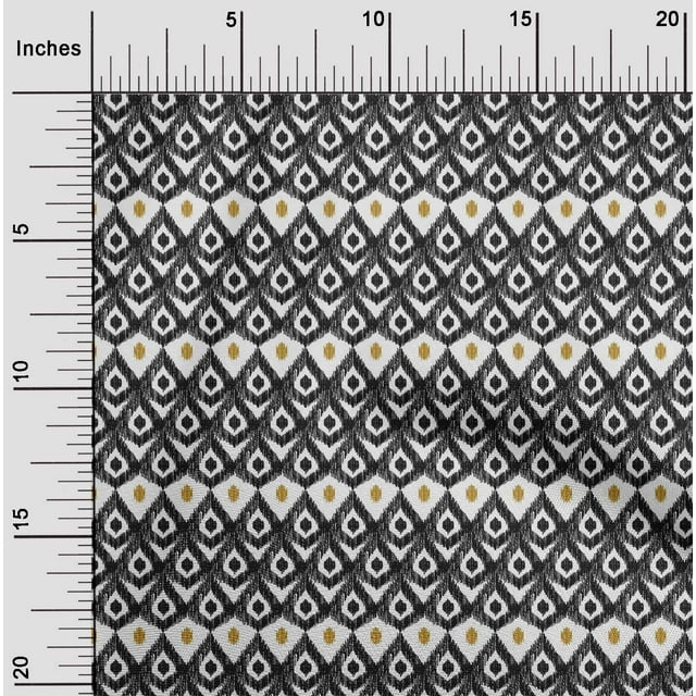 oneOone Cotton Poplin Fabric Geometric Ikat Printed Fabric 1 Yard 42 Inch Wide
