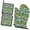 Rooster and Sky, variant on Rooster and Pumpkin Green Pattern Oven Mitts and Pot Holder Sets 2 Pcs for Kitchen Baking, Cooking and Grilling, Heat Resistant Up To 392 °F