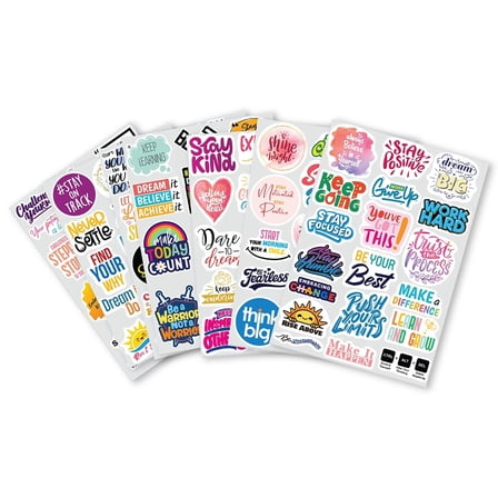 Inspirational Quote Stickers, Motivational Waterproof Vinyl Stickers for Laptops, Positive stickers for Adults Water Bottle decals (116 pcs 7 sheets)