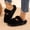 Black, variant on JUSLIO Womens House Slippers, Indoor House Slippers Closed Toe Slide Slip On Fuzzy Plush Flat Sole Non Slip Slippers Pink
