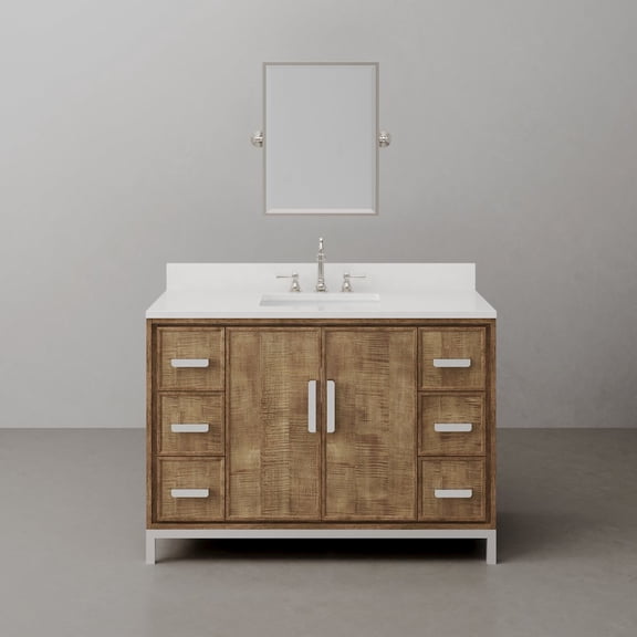 Water Creation Westin 48 In. Single sink Whitebrook Quartz Countertop Bath Vanity