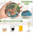 thumbnail image 2 of Yayeee 6 PCS Drink Coasters with Holder Set Woven Absorbent Round Tabletop Hot Pad, Art Goldfish Bowl, 2 of 7