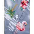 thumbnail image 5 of Niuer Mens Hawaiian Shirt Flamingos Casual Short Sleeve Aloha Shirt Button up Slim Fit Hawaiian Beachwear, 5 of 8