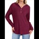thumbnail image 1 of Camisetas de Larga para Mujer, Sudaderas con Capucha de Moda con Bolsillo de Canguro, Sudaderas de Otoño Vino Tinto L, 1 of 9
