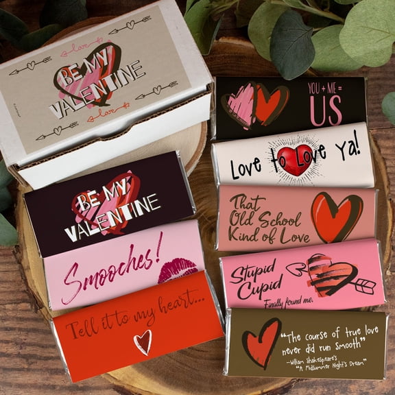 Be My Valentine Gift Box With 8 Individually Wrapped Belgian Milk Chocolate Bars