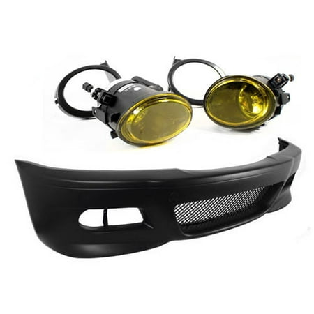 99-06 BMW E46 3-Series M3 Style Front Bumper W/ Yellow Fog Lights +