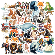 cartoon Animal Stickers, Waterproof Animal Sticker for Water Bottle Laptop Phone Cases Planner Skateboard Luggage Helmet Party Favor Decor, Ideal for Adults Teens Teacher Rewards