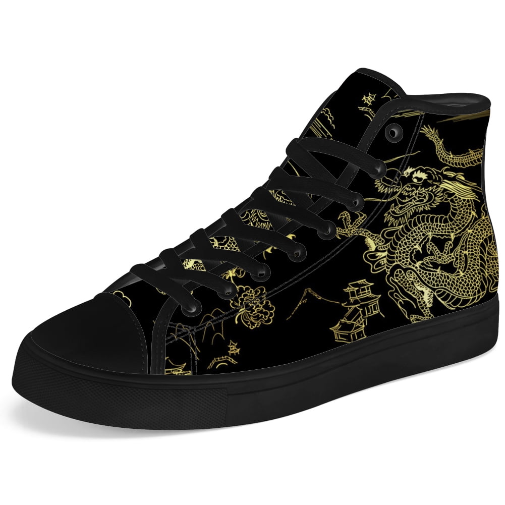 Aidianart Mens Dragon High Top Shoes High Top Canvas Sneakers Size 5.5