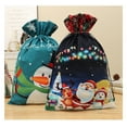 thumbnail image 3 of Bolsas de Regalo de Navidad Flanela Impresa Cordón Corbata Bolsa de Boca, 19.69x14.57In Gran Bolsa de Dulces para Niños para Regalos Y Decoración, 3 of 4