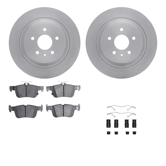 Dynamic Friction Company Rear Brake Rotors with 5000 Advanced Brake Pads includes Hardware 6512-99142