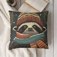 thumbnail image 3 of SHANXI  Throw Pillow Cover Sloth Make Me Up Baby Sloth Sleeping on The Tree Square Cushion Cover Silk Pillow Cases 22x22in, 3 of 5