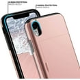 thumbnail image 4 of iPhone XR Case with Card Holder Heavy Duty Protective Dual Layer Shockproof Hidden Card Slot Slim Wallet Case for iPhone XR for Men&Women(Rose Gold), 4 of 13