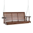 thumbnail image 1 of VEVOR Wooden Porch Swing 5.5 ft with Hanging Chains, Brown, 1 of 9