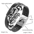 thumbnail image 2 of Men's Knitting Hand Rope Leather Bracelet Fashionable Accessories Scorpion Bracelet Black Bracelet For Men, 2 of 9