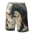 thumbnail image 4 of Logiee Swordsman Cool Dragon Print Mens Swim Trunks Quick Dry Board Shorts,Breathable Hawaii Beach Shorts Swimwear Bathing Suits-Small, 4 of 6