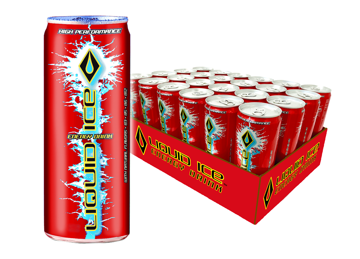 Liquid Ice Red Energy Drink, 12 Ounce, (Pack of 24)