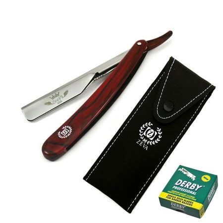 MARBLE SMART CUT THROAT BARBER STRAIGHT RAZOR 100 DERBY BLADES + FREE CASE