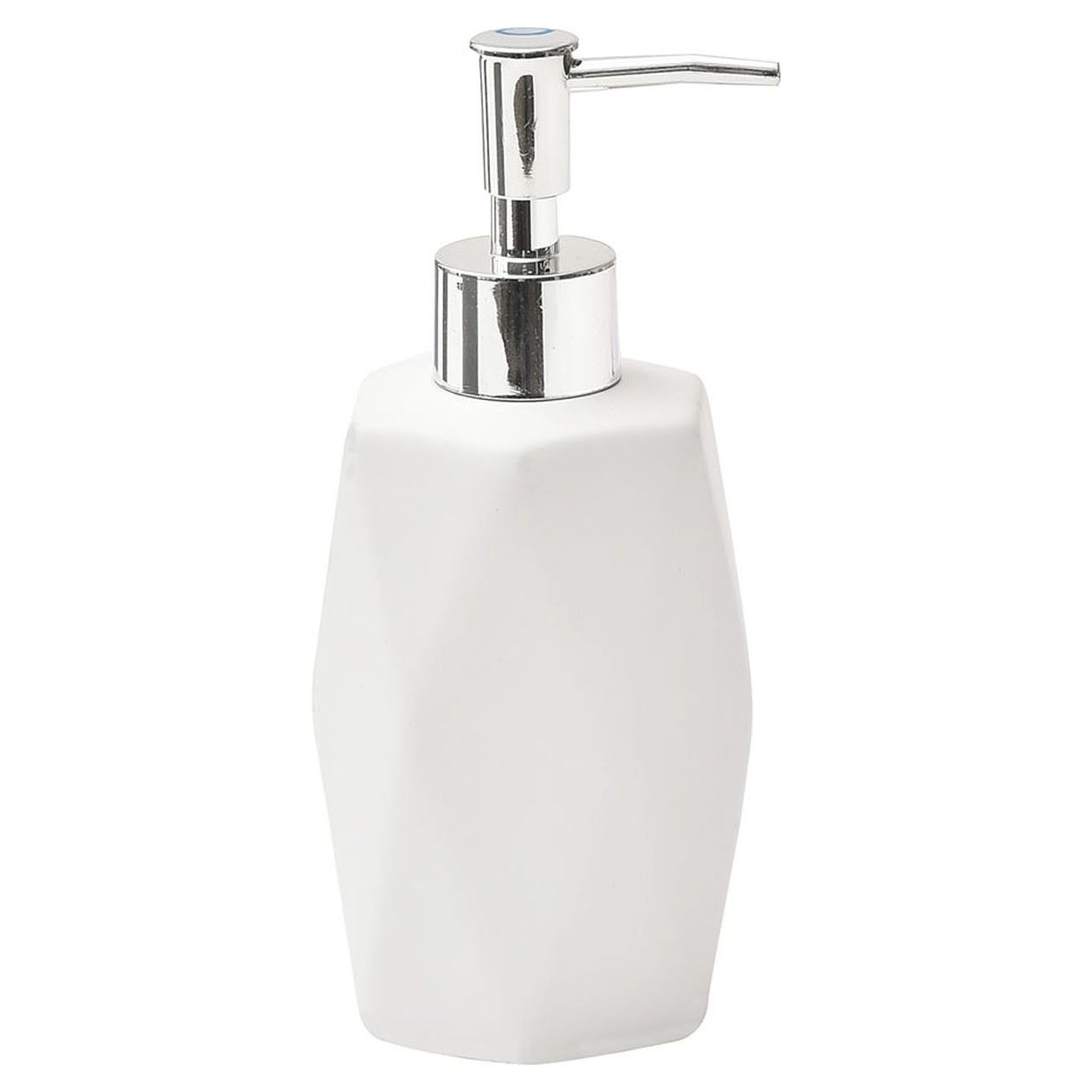 Bathroom Soap and Lotion Dispenser Diamond Stoneware White