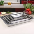 thumbnail image 4 of 1Pcs Grill Meat Deep Stainless Steel Tray Rectangle Kitchen Accessories Steamed Rice Sausage Plate Barbecue Tea Storage 27x20x4.8cm, 4 of 6