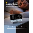 thumbnail image 4 of Odokee Despertadores digitales para dormitorios: Atenuador de brillo número 5 grande y atrevido - Fácil de leer en toda la habitación - 5 sonidos de alarma 8 luces nocturnas - Plata, 4 of 5