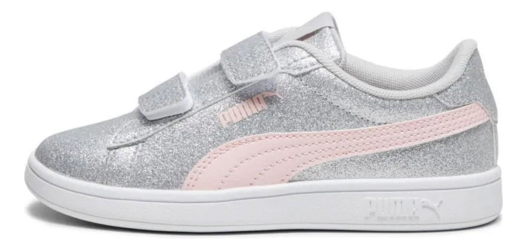 Tenis Puma Smash 3.0 Glitz Nina 394688 02 plateado 13