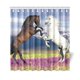 thumbnail image 1 of ABPHQTO Cortina de ducha con vista a la montaña, juego de baño de cortina de ducha de tela de poliéster con caballos encabritados 160x180 cm, 1 of 3
