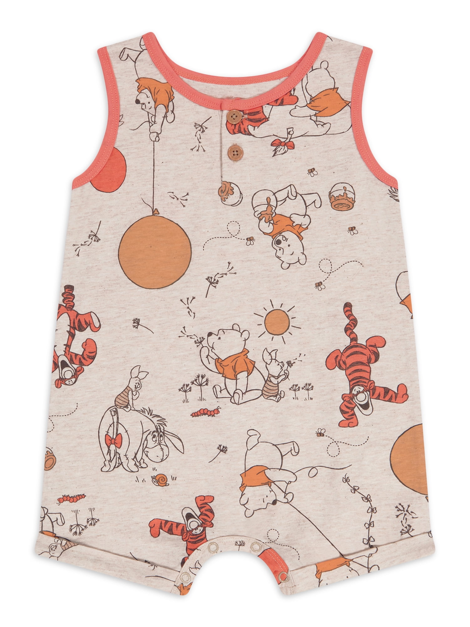 Winnie the Pooh Baby Boys’ Short Sleeve Romper Set, 2-Piece, Sizes 0/3M-24M
