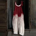 thumbnail image 2 of WTOBBY Women's Casual Jumpsuit in Loose Retro Fit with Halloween Print, Suspenders Made from Cotton and Linen, Comfortable for Daily Activities,Wine2XL, 2 of 7