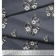 thumbnail image 3 of Soimoi Modal Satin Fabric Leaves & Floral Block Print Sewing Fabric Yard 42 Inch Wide, 3 of 3