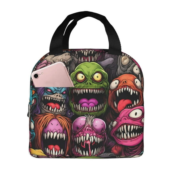 Vsdgher Monstrous Cartoon Characters Lunch Bag, Lunch Box for Women Adult Men, Lunch Tote Insulated Cooler Lunch Container for Work/Office/Picnic/Travel