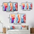 thumbnail image 4 of Designart "Blue and Red Liquid Ink Composition" Minimalism Framed Wall Art Set Of 3 - Blue Abstract Minimalism Frame Gallery Wall Set For Home Decor, 4 of 6