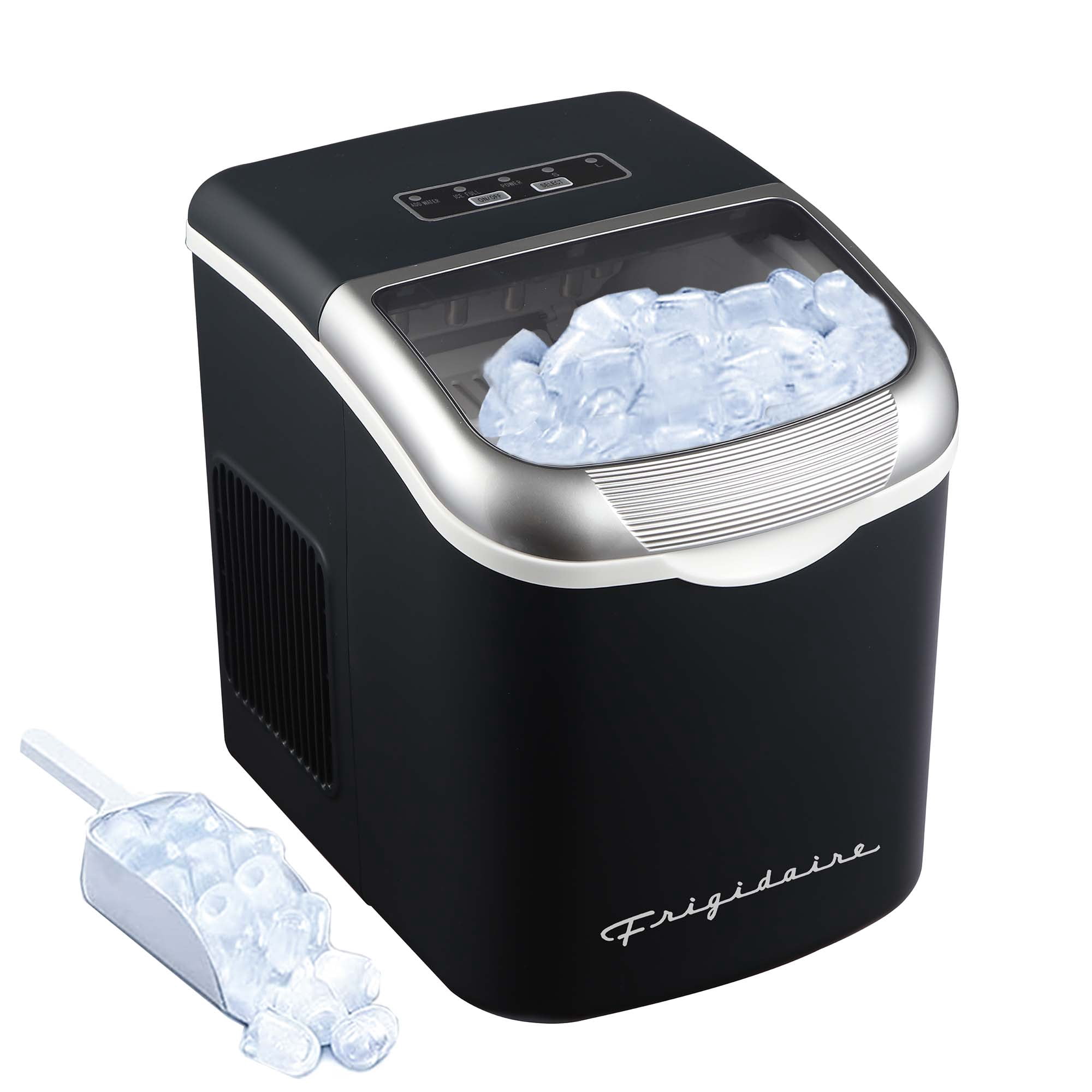 Frigidaire 26 Lbs. Countertop Bullet Ice Maker, Retro Ice Machine with Touch Controls, Black