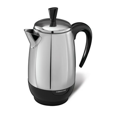 Farberware 8-Cup Stainless Steel Electric Percolator Coffee Maker, Black, FCP280