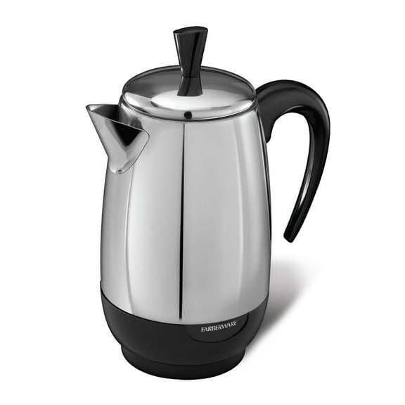 Farberware 8-Cup Stainless Steel Electric Percolator Coffee Maker, Black, FCP280