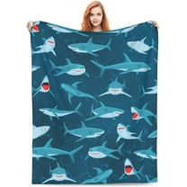 Shark Blanket for Baby Boy Girl, Soft Fleece Throw Blanket for Couch Bed, Shark Gifts for Shark Lovers, Cozy Lightweight Blanket Toddler Kids Adults, 40×50 Inch
