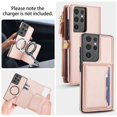 thumbnail image 3 of For Samsung Galaxy S21 Ultra 5G RFID Blocking Multi functional 2-in-1 Soft PU Leather Wallet Case Magnetic Flip Cover Multi-Card Slots Zipper Pocket With Detachable Shoulder Strap And Wrist Strap, 3 of 8