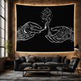 thumbnail image 6 of White Line-Art Hands with Smoke on Black Background, Mystical Celestial for Gothic Decor Lovers, Nature Inspired Art, Housewarming Gift Tapestry Wall Hanging for Bedroom and Living Room, 6 of 7