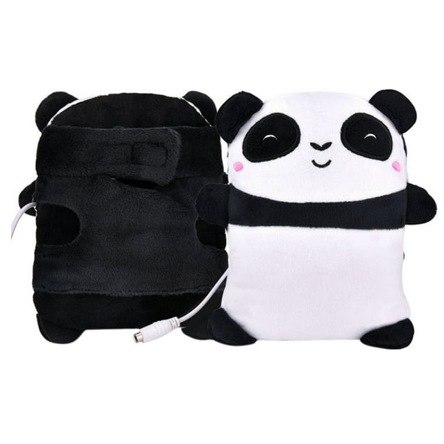 TIELUTT Winter Panda Warm Gloves USB Hand Warmer Cute USB Heated Gloves Semi Wearable Fingerless 5V Leg Pedal Microwave Heating Pad for under Desk Cycle Leg While Sitting for Seniors Monkey Foot Weig