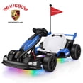 thumbnail image 2 of Licensed Porsche 36V Electric Go Kart for Kids,600W Drift Ride on Toys Ages 6-12, Adjustable Seat,LED Lights, 2 Speed Mode, Blue, 2 of 10