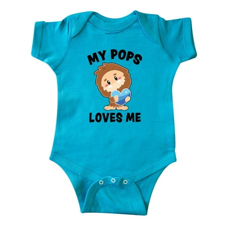 

Inktastic Cute Bigfoot My Pops Loves Me Gift Baby Boy Bodysuit