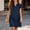 Blue, variant on Royisotas Dresses for Women Loose Solid Short sleeve Ruffle Mini A-line Womens V-neck Casual Dress