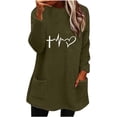 thumbnail image 2 of Puntoco Blusa de manga larga cálida con cuello redondo y bolsillo holgado de invierno para mujer Puntoco Puntoco-3404, 2 of 4
