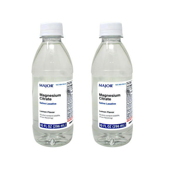 2 Pack - MAJOR Magnesium Citrate Saline Laxative - Helps Relieve Occasional Constipation (Irregularity), Lemon Flavor, 10 Fl Oz